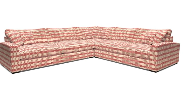 Stockbridge Corner Sofa LHF in V&A Threads of India Opulent Velvets Ikat Mirage Burnt Umber 