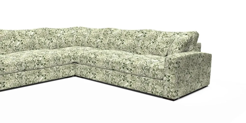 Stockbridge Corner Sofa LHF in V&A Threads of India Opulent Velvets Ikat Mirage Burnt Umber 