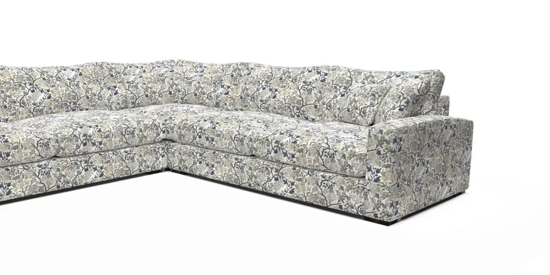 Stockbridge Corner Sofa LHF in V&A Threads of India Opulent Velvets Ikat Mirage Burnt Umber 