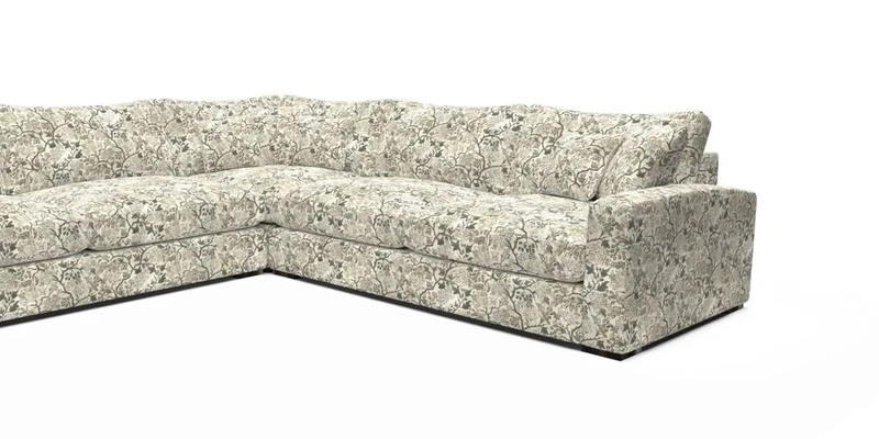 Stockbridge Corner Sofa LHF in V&A Threads of India Opulent Velvets Ikat Mirage Burnt Umber 