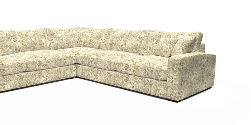 Stockbridge Corner Sofa LHF in V&A Threads of India Opulent Velvets Ikat Mirage Burnt Umber 