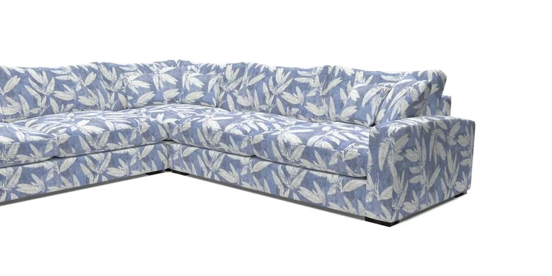 Stockbridge Corner Sofa LHF in V&A Threads of India Opulent Velvets Ikat Mirage Burnt Umber 