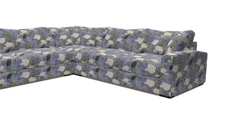 Stockbridge Corner Sofa LHF in V&A Threads of India Opulent Velvets Ikat Mirage Burnt Umber 