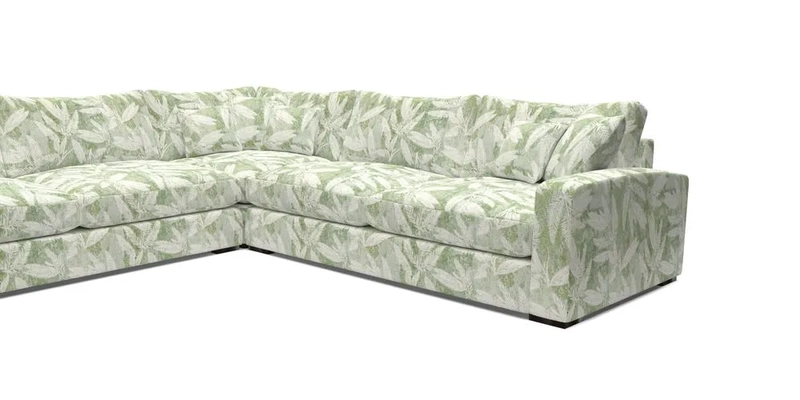 Stockbridge Corner Sofa LHF in V&A Threads of India Opulent Velvets Ikat Mirage Burnt Umber 