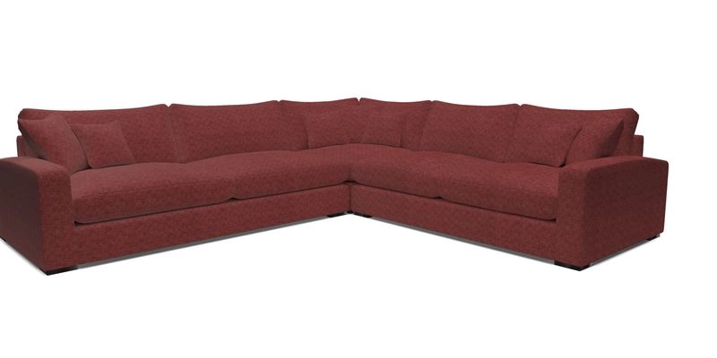 Stockbridge Corner Sofa LHF in V&A Threads of India Opulent Velvets Ikat Mirage Burnt Umber 