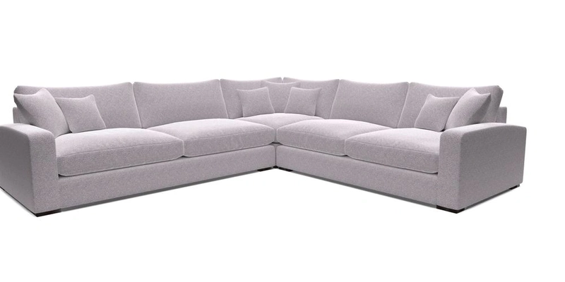 Stockbridge Corner Sofa LHF in V&A Threads of India Opulent Velvets Ikat Mirage Burnt Umber 