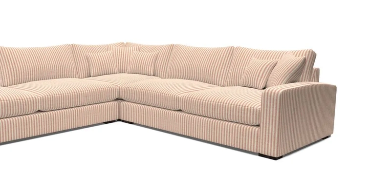 Stockbridge Corner Sofa LHF in V&A Threads of India Opulent Velvets Ikat Mirage Burnt Umber 