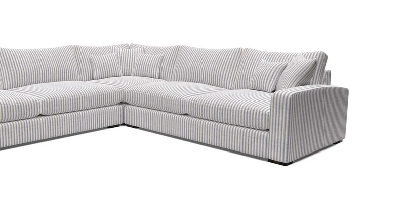 Stockbridge Corner Sofa LHF in V&A Threads of India Opulent Velvets Ikat Mirage Burnt Umber 