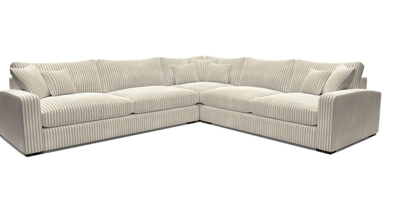 Stockbridge Corner Sofa LHF in V&A Threads of India Opulent Velvets Ikat Mirage Burnt Umber 