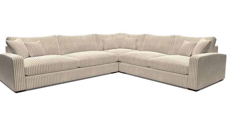 Stockbridge Corner Sofa LHF in V&A Threads of India Opulent Velvets Ikat Mirage Burnt Umber 