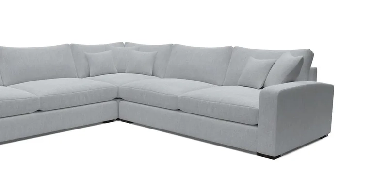 Stockbridge Corner Sofa LHF in V&A Threads of India Opulent Velvets Ikat Mirage Burnt Umber 