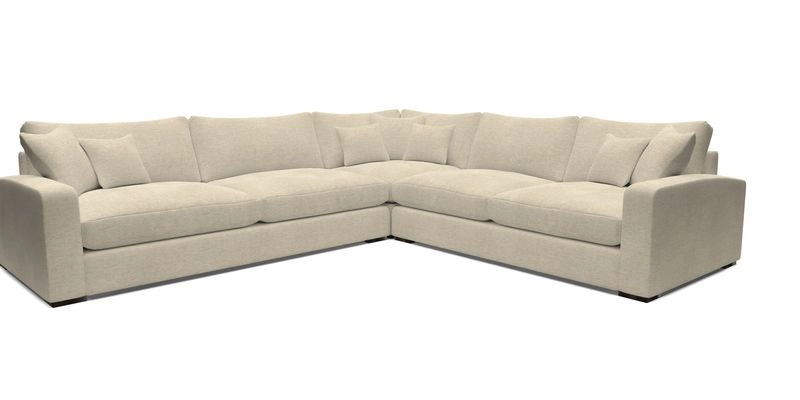 Stockbridge Corner Sofa LHF in V&A Threads of India Opulent Velvets Ikat Mirage Burnt Umber 