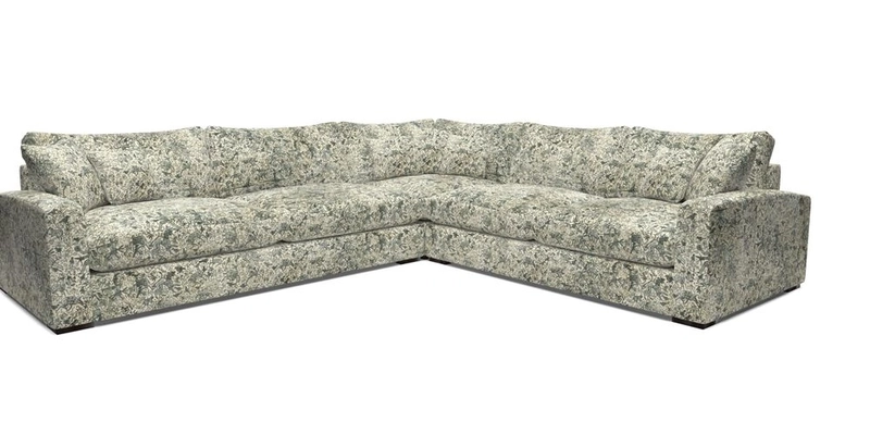 Stockbridge Corner Sofa LHF in V&A Threads of India Opulent Velvets Ikat Mirage Burnt Umber 