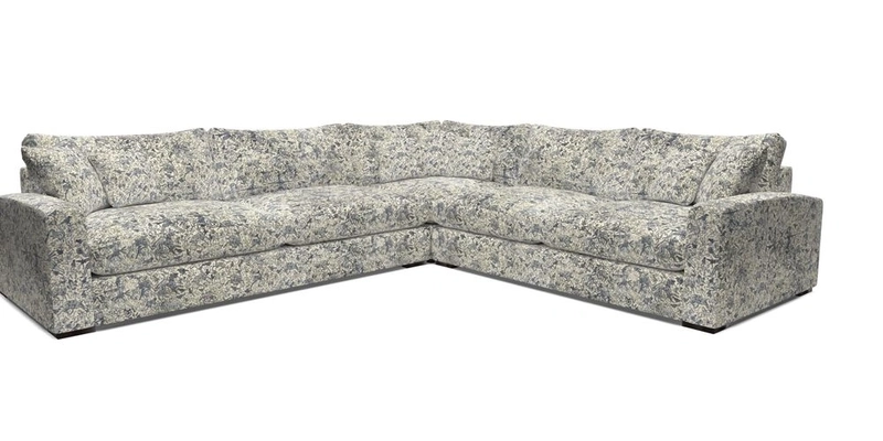 Stockbridge Corner Sofa LHF in V&A Threads of India Opulent Velvets Ikat Mirage Burnt Umber 