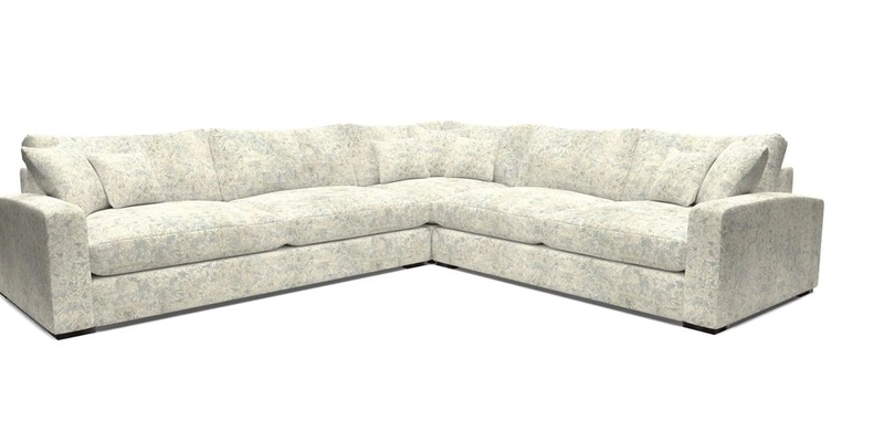 Stockbridge Corner Sofa LHF in V&A Threads of India Opulent Velvets Ikat Mirage Burnt Umber 