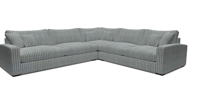 Stockbridge Corner Sofa LHF in V&A Threads of India Opulent Velvets Ikat Mirage Burnt Umber 