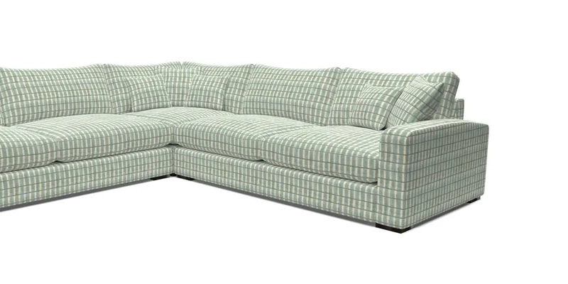 Stockbridge Corner Sofa LHF in V&A Threads of India Opulent Velvets Ikat Mirage Burnt Umber 