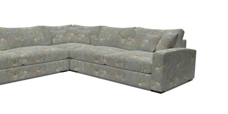 Stockbridge Corner Sofa LHF in V&A Threads of India Opulent Velvets Ikat Mirage Burnt Umber 