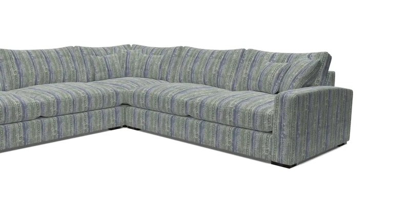 Stockbridge Corner Sofa LHF in V&A Threads of India Opulent Velvets Ikat Mirage Burnt Umber 