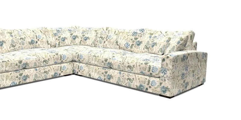 Stockbridge Corner Sofa LHF in V&A Threads of India Opulent Velvets Ikat Mirage Burnt Umber 