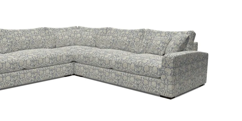 Stockbridge Corner Sofa LHF in V&A Threads of India Opulent Velvets Ikat Mirage Burnt Umber 