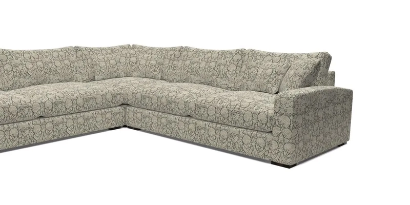 Stockbridge Corner Sofa LHF in V&A Threads of India Opulent Velvets Ikat Mirage Burnt Umber 