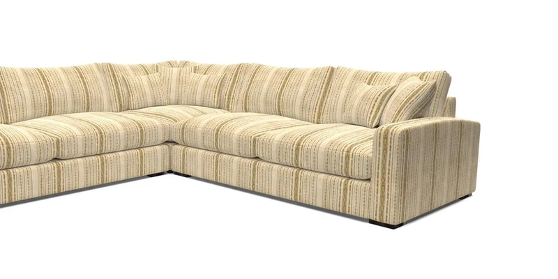 Stockbridge Corner Sofa LHF in V&A Threads of India Opulent Velvets Ikat Mirage Burnt Umber 