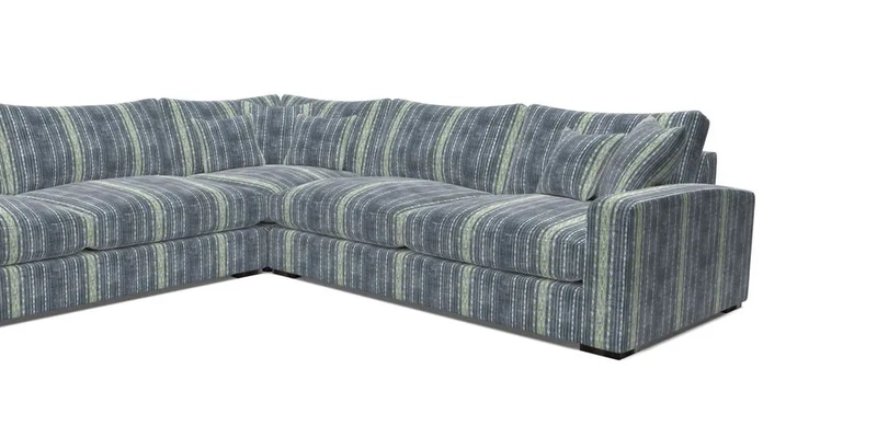 Stockbridge Corner Sofa LHF in V&A Threads of India Opulent Velvets Ikat Mirage Burnt Umber 