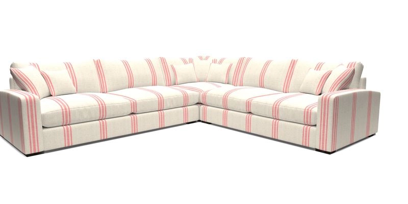 Stockbridge Corner Sofa LHF in V&A Threads of India Opulent Velvets Ikat Mirage Burnt Umber 