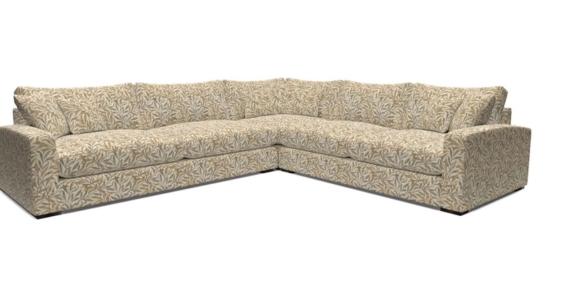 Stockbridge Corner Sofa LHF in V&A Threads of India Opulent Velvets Ikat Mirage Burnt Umber 