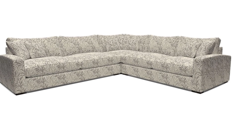 Stockbridge Corner Sofa LHF in V&A Threads of India Opulent Velvets Ikat Mirage Burnt Umber 