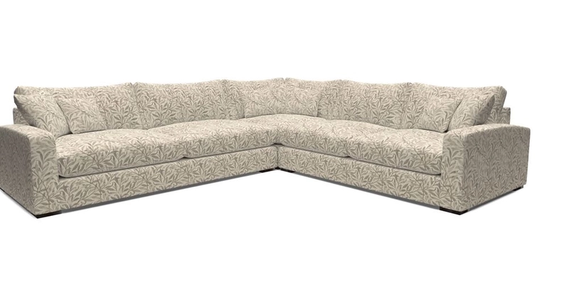 Stockbridge Corner Sofa LHF in V&A Threads of India Opulent Velvets Ikat Mirage Burnt Umber 