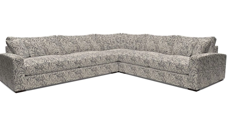 Stockbridge Corner Sofa LHF in V&A Threads of India Opulent Velvets Ikat Mirage Burnt Umber 