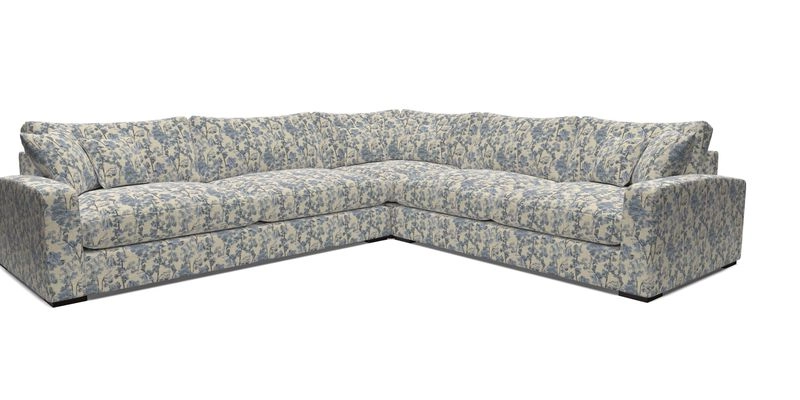 Stockbridge Corner Sofa LHF in V&A Threads of India Opulent Velvets Ikat Mirage Burnt Umber 