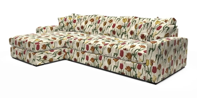 Stockbridge Chaise LHF in Two Tone Plain Biscuit