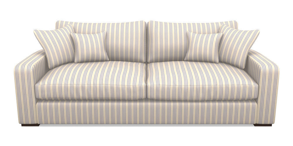 Product photograph of Stockbridge 4 Seater Sofa In Cloth 22 - Racing Stripes Ayr - Blueberry from Sofas and Stuff Limited