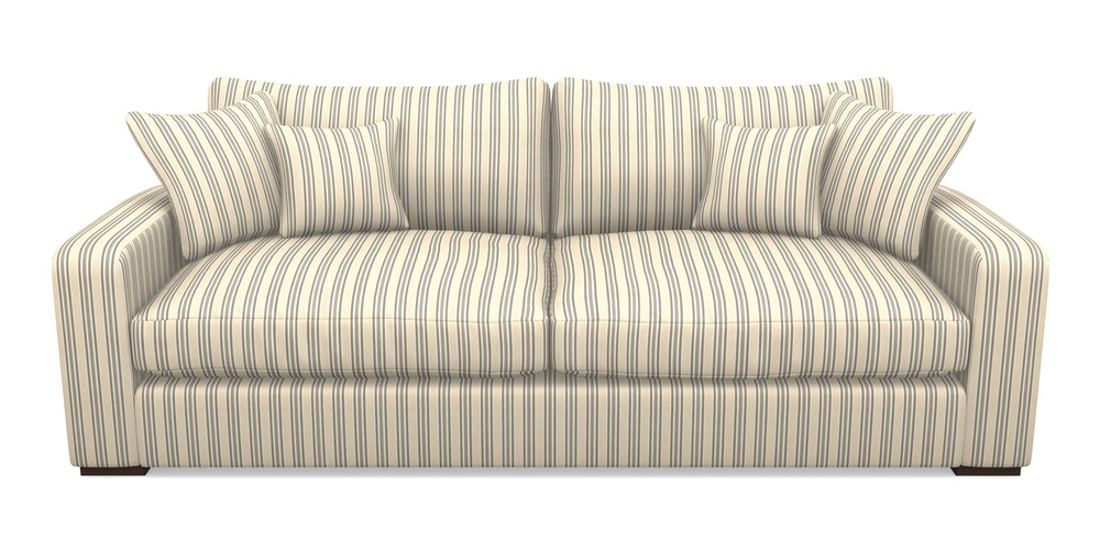 Product photograph of Stockbridge 4 Seater Sofa In Cloth 22 - Racing Stripes Ayr - Charcoal from Sofas and Stuff Limited