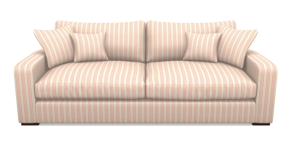 Product photograph of Stockbridge 4 Seater Sofa In Cloth 22 - Racing Stripes Ayr - Cherry from Sofas and Stuff Limited