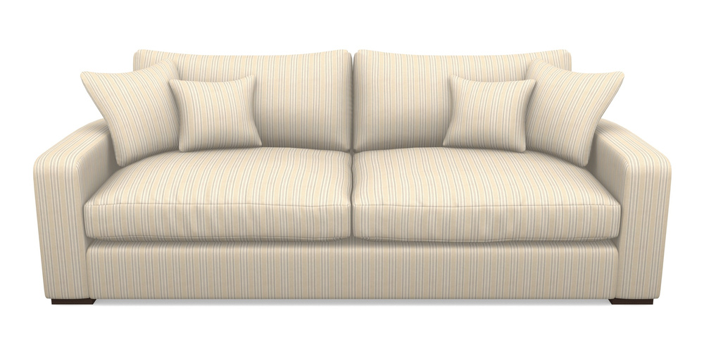 Product photograph of Stockbridge 4 Seater Sofa In Cloth 22 - Racing Stripes Ayr - Dove from Sofas and Stuff Limited