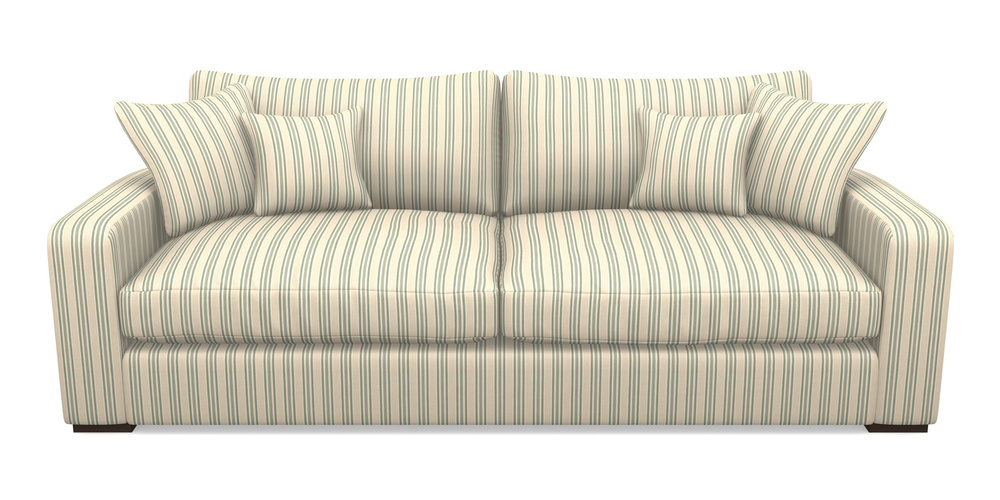 Product photograph of Stockbridge 4 Seater Sofa In Cloth 22 - Racing Stripes Ayr - Mint from Sofas and Stuff Limited