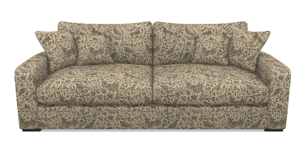 Product photograph of Stockbridge 4 Seater Sofa In V A Drawn From Nature - Bird And Rabbit - Brown from Sofas and Stuff Limited