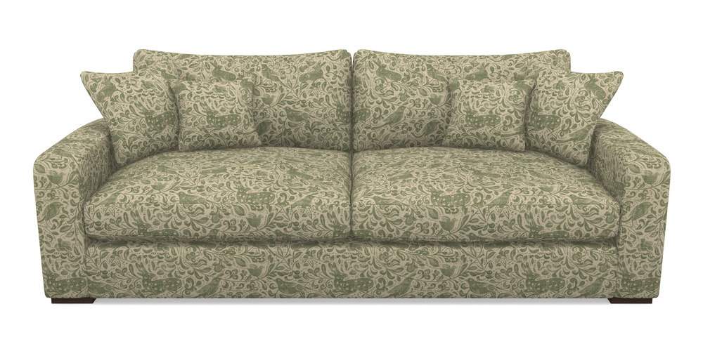 Product photograph of Stockbridge 4 Seater Sofa In V A Drawn From Nature - Bird And Rabbit - Light Green from Sofas and Stuff Limited