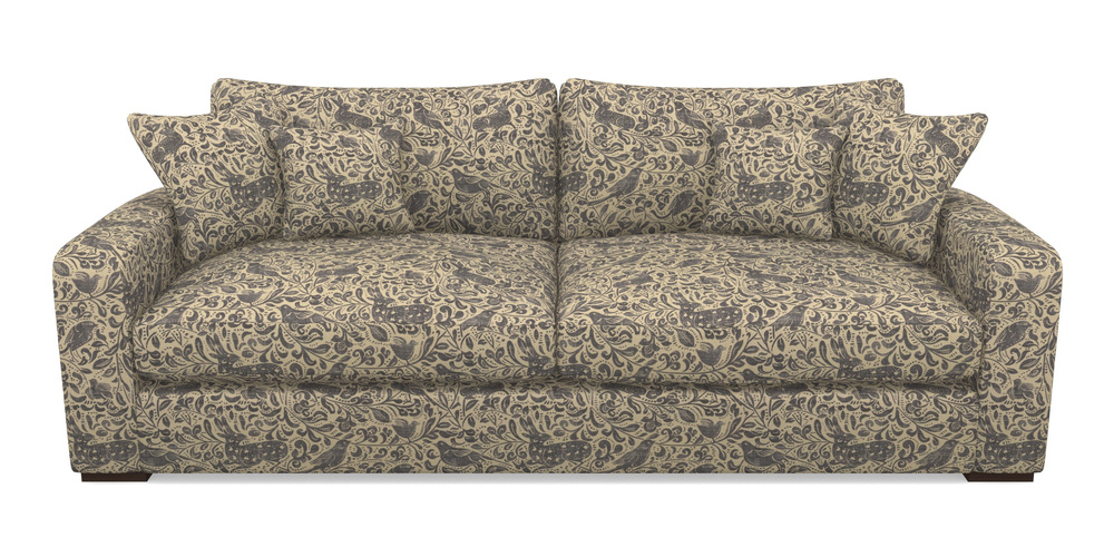 Product photograph of Stockbridge 4 Seater Sofa In V A Drawn From Nature - Bird And Rabbit - Navy from Sofas and Stuff Limited