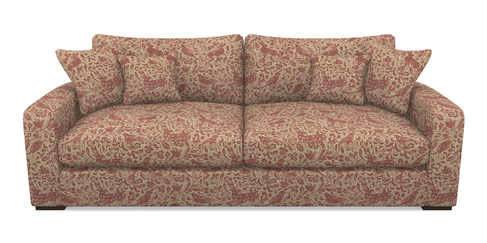 Product photograph of Stockbridge 4 Seater Sofa In V A Drawn From Nature - Bird And Rabbit - Red from Sofas and Stuff Limited
