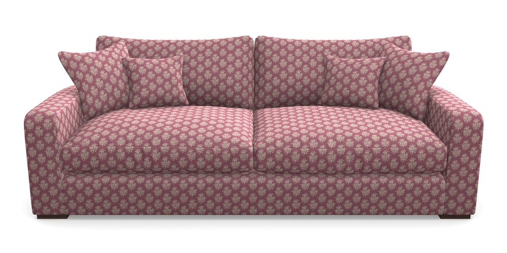 Product photograph of Stockbridge 4 Seater Sofa In Cloth 21 - Coral 1 - Cassis from Sofas and Stuff Limited