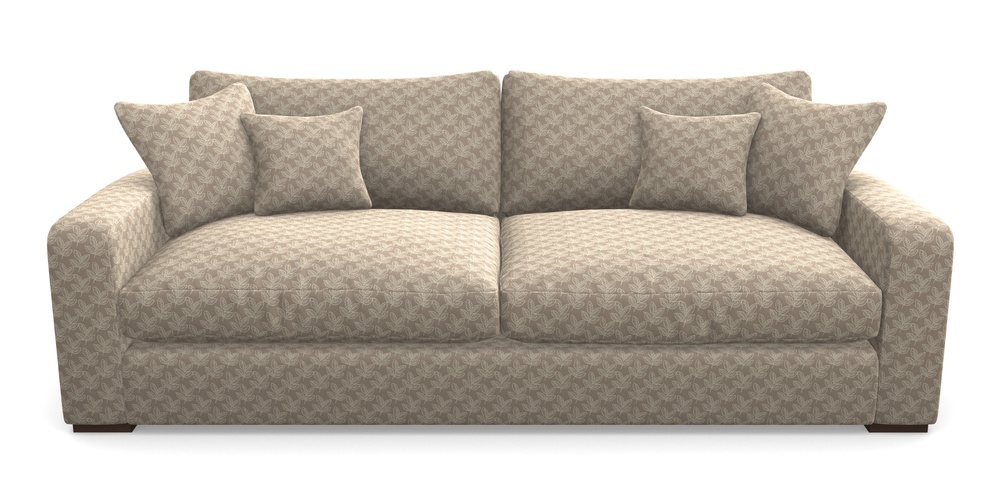 Product photograph of Stockbridge 4 Seater Sofa In Cloth 21 - Decorative Leaf - Beech from Sofas and Stuff Limited