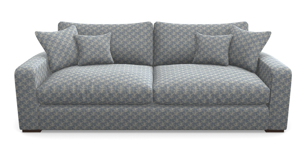 Product photograph of Stockbridge 4 Seater Sofa In Cloth 21 - Decorative Leaf - Bilberry from Sofas and Stuff Limited