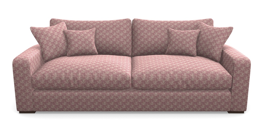 Product photograph of Stockbridge 4 Seater Sofa In Cloth 21 - Decorative Leaf - Cassis from Sofas and Stuff Limited