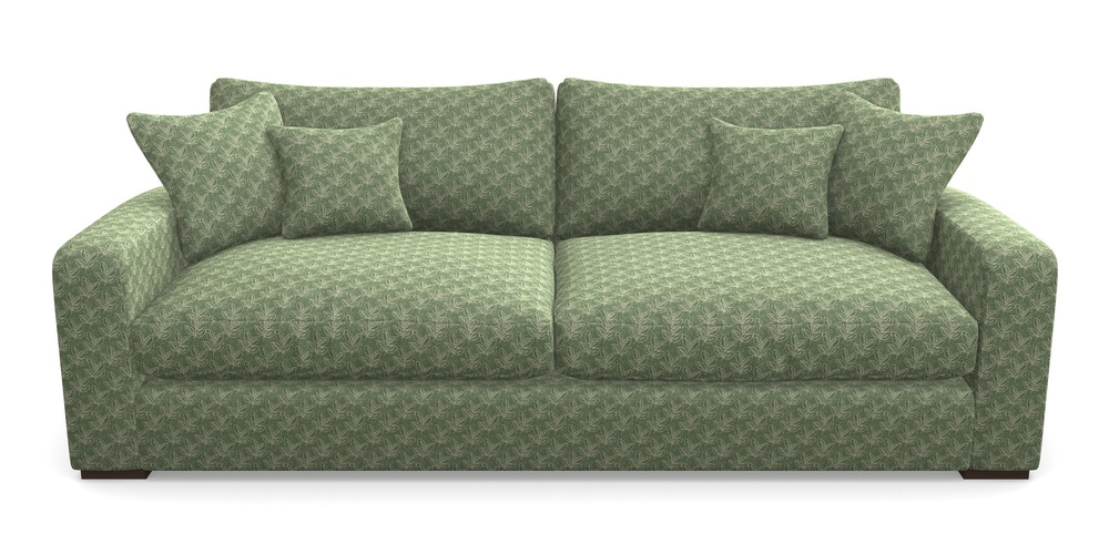 Product photograph of Stockbridge 4 Seater Sofa In Cloth 21 - Decorative Leaf - Forest from Sofas and Stuff Limited