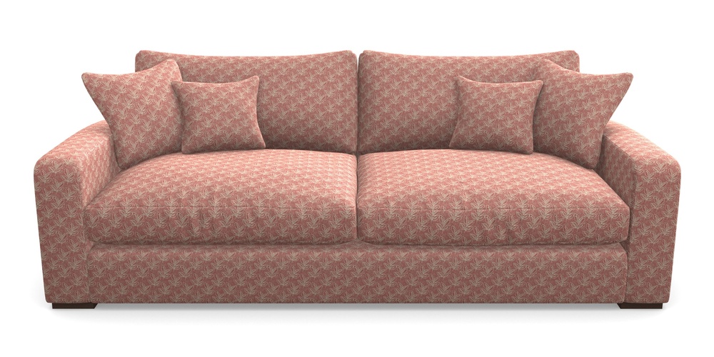 Product photograph of Stockbridge 4 Seater Sofa In Cloth 21 - Decorative Leaf - Ginger Snap from Sofas and Stuff Limited